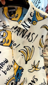 Kemeja Pria/Wanita Dewasa Lengan Pendek | SPOON | Motif - Minions