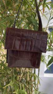 Túi 2hand đeo vai đeo chéo da thật dập vân sấu Po. Lô của mỹ -T309