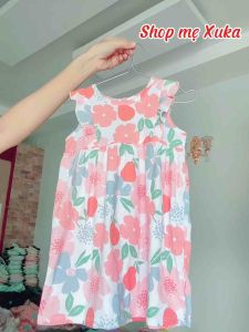 Váy bé gái bèo vai Miwoo xuất Nhật