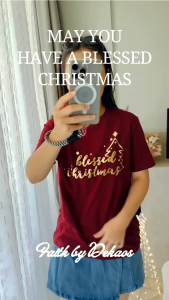 DEKAOS SHOP Kaos Natal wanita anak pria couple family keluarga terbaru baju rohani Kristen Katolik Merry Christmas blessed Christmas gold Santa Claus Sinterklas Joy to the world pohon Natal 3055