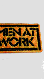 Men at work iron on embroidery patch