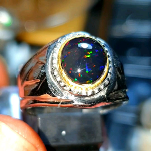 cincin batu kalimaya black opal banten top jarong