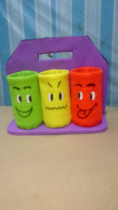 Tempat pinsil PRAKARYA unit karakter emoji smile full set 3 pcs
