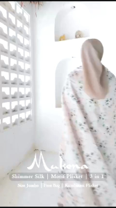 Mukena Shimer slik plisket 3in1