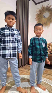 stelan kemeja hodie anak terbaru celana cargo 1-10 tahun
