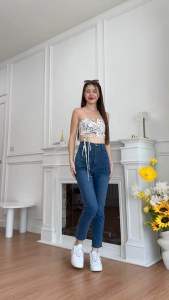 กางเกงยีนส์ทรงบอย ผญ. ผ้ายืด เอวสูง งานใส่ดีมากๆเก็บทรงได้ดีสุดๆ 3สีไซด์: S-40 Punnyjaen