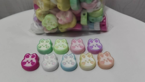 250grams(est.43pcs) Cute Cat Face Beads 22mm Pastel Kitty Spacer Beads for DIY Bracelets Keychains Necklaces & Jewelry Making