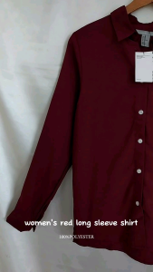 H*M Womens Maroon Longsleeve Shirt/kemeja wanita/kemeja wanita terbaru dan termurah