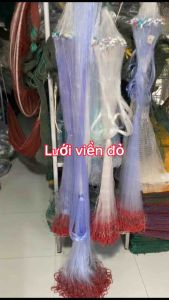 Lưới đánh cá viền đỏ - Lưới 3 màn cao 2m - 15m -12m nặng 14kg đến 18kg đánh nước chãy