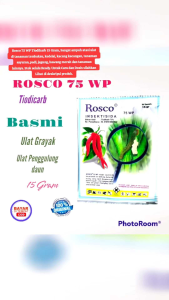ROSCO 75 WP Tiodikarb 15 gram pengganti Larvin Basmi Ulat di tanaman tembakau kedelai kacang padi jagung bawang merah dan tanaman lainnya sampai tuntas.