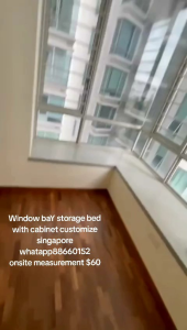 Window bay storage bed frame with cabinet customize singapore/single/super single/queen/king storage bed