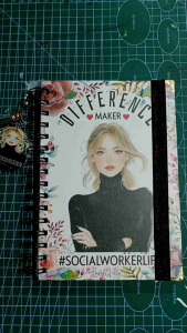 Personalized notebook with beautiful lady illustration hardbound cover wired bind notes 100 leaves