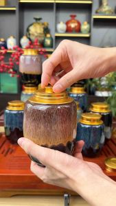 Hũ Trà Men Hoả Biến - Nghệ Nhân Nguyễn Văn Hải - Bình đựng trà lọ đựng chè