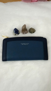 Dompet Panjang Wanita Pierre Loues Kulit Sintetis Bahan Premium- Wallet Korean Style - Biru