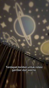 BRAHMS Lampu tidur projector lampu hias lampu estetik kamar bluetooth speaker remote control