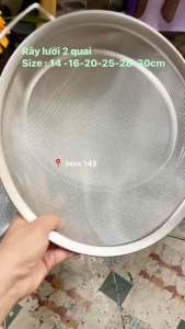 Rây lưới inox 2 quai nhiều size ( 2 lớp lưới ).