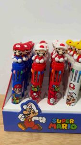 Pen Anak Cetek 10 Warna Super Mario Bros 3D Pulpen Gel Kartun Lucu Karakter 0.5mm