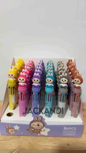 Pen Anak Labubu 10 Warna: Pulpen Gel Cetek 3D Kartun Lucu Karakter 0.5mm