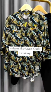 Baju Setelan Wanita Motif Bunga Bahan Rayon OneSet Jumbo XL XXL