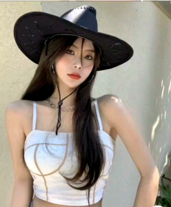 Nón Mũ Cao Bồi Nam Nữ Da Hoa Văn Chìm Thể Thao Đua Ngựa Du Lịch Dã Ngoại Chống Nắng Đi Biển Phong Cách Miền Viễn Tây Thời Tran