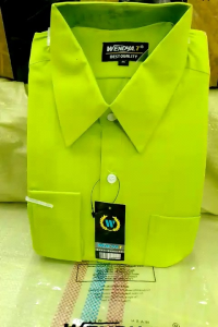 Wendya.T Kemeja Formal Reguler Warna Hijau Pucuk✓Kemeja Pria Polos Lengan Panjang