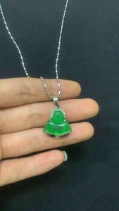 Dây chuyền phật di lạc đá xanh 3 cm