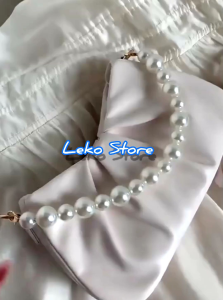 Tas Kerut Wanita Hiasan Mutiara Bahan Halus Tidak Kaku Ada Tali Panjang Bisa Selempang Dan Bahu