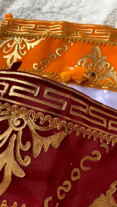 Ider ider pelinggih bali beludru hitam putih marun 20 cm