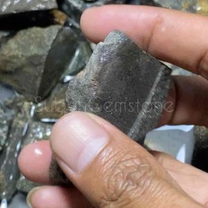 Batu akik badar besi papua klep perak nempel magnet / bahan batu akik / bongkahan batu akik