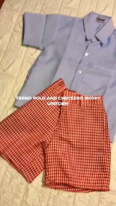 TERNO POLO & SHORT RED CHECKERD SCHOOL UNIFORM
