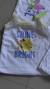(12PCS) KIDS SPAG COTTON SPOT (0-2YRS OLD) LOGO 4DESIGN ONLY PRINTED WHITE GIRL BABY SPAGHETTI SANDO