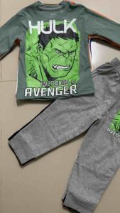 (12-45kg) VNXK Bao đẹp chất lượng! bộ GAP tay DÀI quần dài bé trai VNXK thun cotton size nhí đại form rộng rãi in hình Siêu nhân khủng long 190