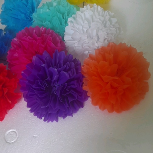BUNGA PLASTIK KRESEK & KELOPAK BUNGA POM-POM ARTIFISIAL 10 CM