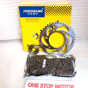GIR GEAR SET & PAKET DRIVE CHAIN KIT JUPITER MX KING ORIGINAL ORI ASLI FUKUKAWA 428H-122L 42T-14T