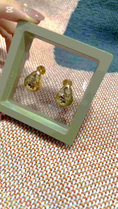 KAIROS Faceted Teardrop Clip-On Earrings Adjustable Coiled Ear Clips