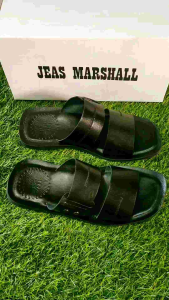Sandal Kulit Pria Jeas Marshall - Kulit Sapi Asli 100% - JM 03 Hitam (Produksi Sendiri)
