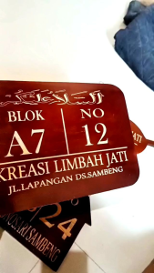 nomer rumah bahan kayu jati