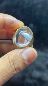 แหวนแก้วโป่งข่าม แก้วกาบดำ ขนาด65 แหวนทองเหลือง