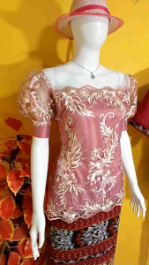 BAJU TENUN CAUPLE MERAH MAROON