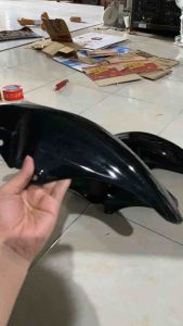 SPAKBOR DEPAN FU OLD POTONGAN W9 STYLE SRIT HITAM FREE STIKER