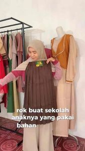 Seragam Sekolah Rok Panjang Pliskit SD MI Bahan Drill Kualitas Super