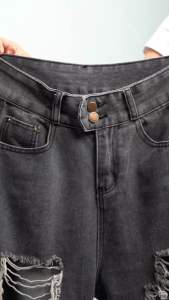 Highwaist Celana Jeans Boyfriend Ripped Sobek (Tembus)