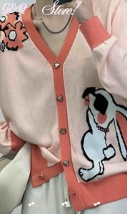 1810 - Áo Khoác Cardigan Cổ V Hoạ Tiết Thêu Dễ Thương Màu Hồng Nữ Tính