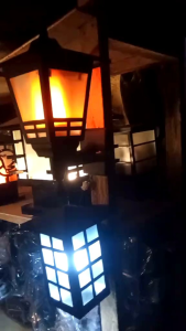 Kap lampu pilar pagar taman outdoor model lafazd allah uk 15 x15 cm