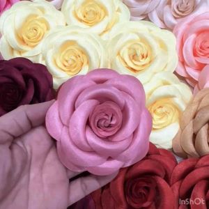 1 Hoa cài áo hoa trà size Lớn 8cm nhiều màu (kèm Ghim Cài)