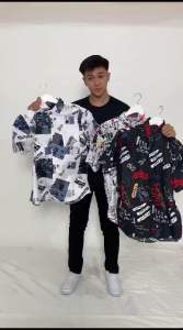 Paket kemeja 2pcs 50rb bebas pilih/ Kemeja motif pria masa kini lengan pendek