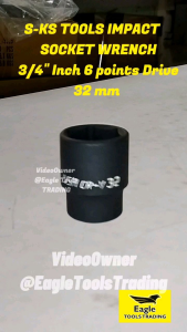 S-KS Tools USA 3/4 inch Drive Black 6-Point Socket | Metric Sizes 19mm–50mm | Single Piece Only
