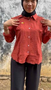 Inara kemeja blus cewek bahan polo linen