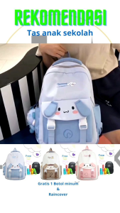 Tas Ransel Anak Sekolah Karakter Cinnamoroll Korumi Tas Anak COD Backpack Combo Botol Raincover