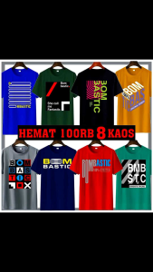 kaos bombastic 100 ribu dapat 8 pcs atasan dewasa pria wanita